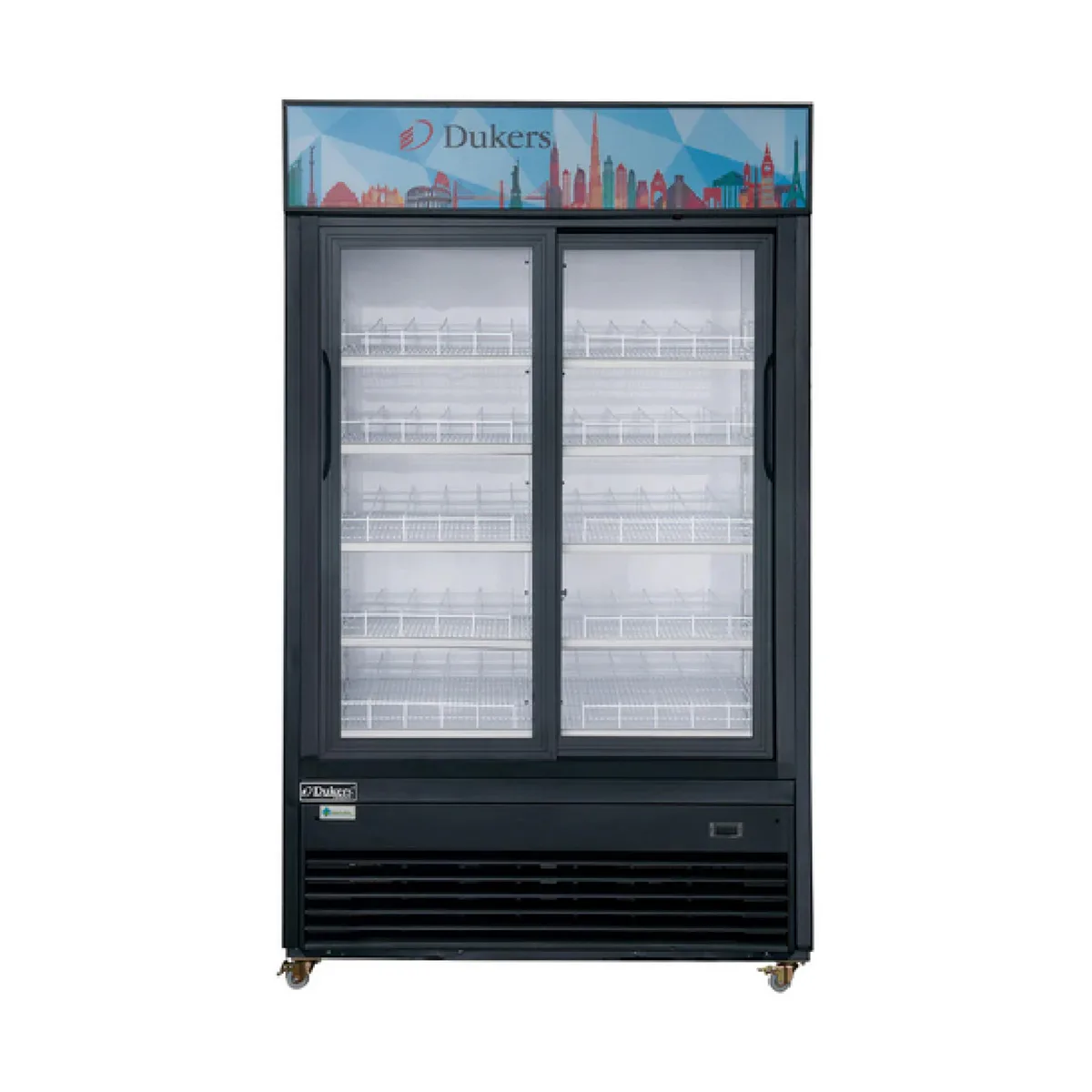 Dukers Appliance Co DSM-40SR 47" Two Glass Door Merchandiser Refrigerator in Black, 39 cu. ft.