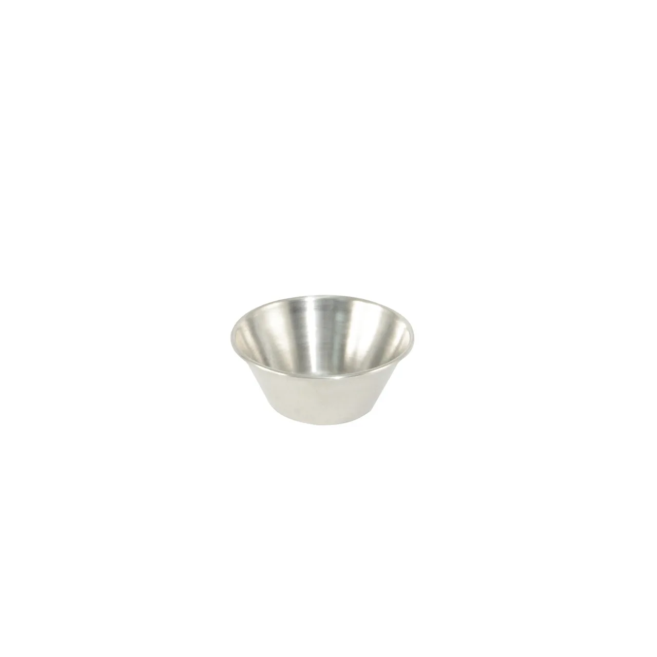 CAC China SSCP-15 Stainless Steel Ramekin Sauce Cup, 1 oz (1.5 oz) Capacity, Metal Finish - 1 Dozen