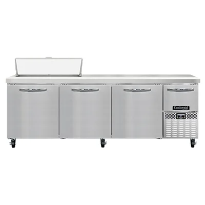 Continental Refrigerator RA93N10 93" 4-Door Sandwich and Salad Prep Table, 10 Pans, Stainless Steel