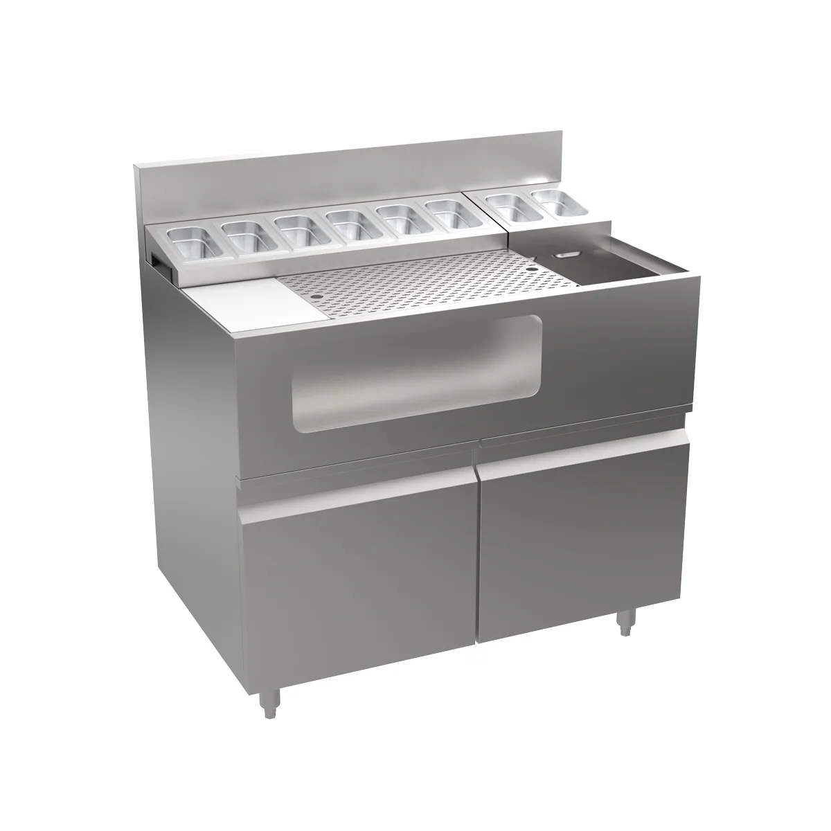 Krowne AL24-LAB38-D 38" Alchemy Series Underbar Ice Bin/Cocktail Unit / Pull-Out Drawer Base