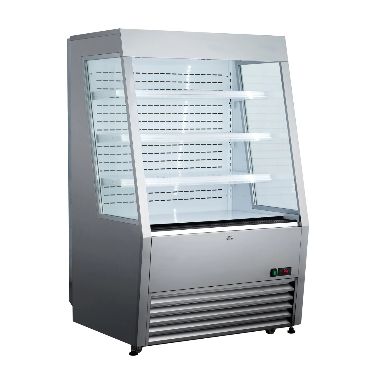 Black Diamond BDVACM-320/SS 36" Vertical Air Curtain Merchandiser, Stainless Steel, 3 Shelves, 11 cu. ft.