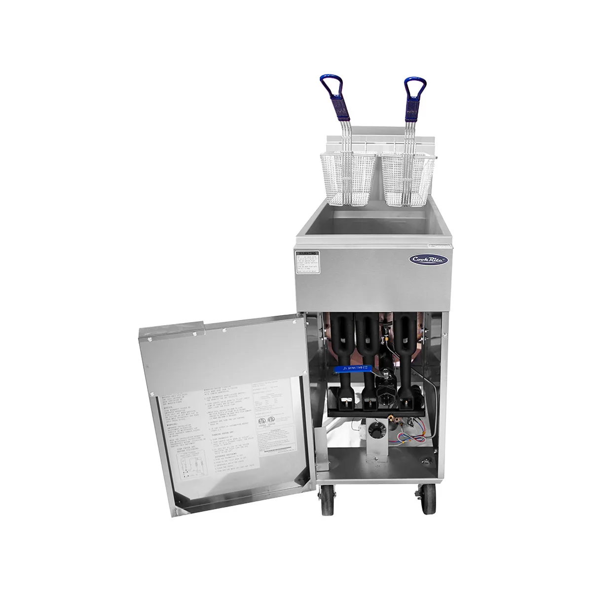Atosa USA ATFS-40-LP Full Pot Floor Model LP Gas Fryer w/ 40 Lbs, (2) Baskets, 90.000 BTU