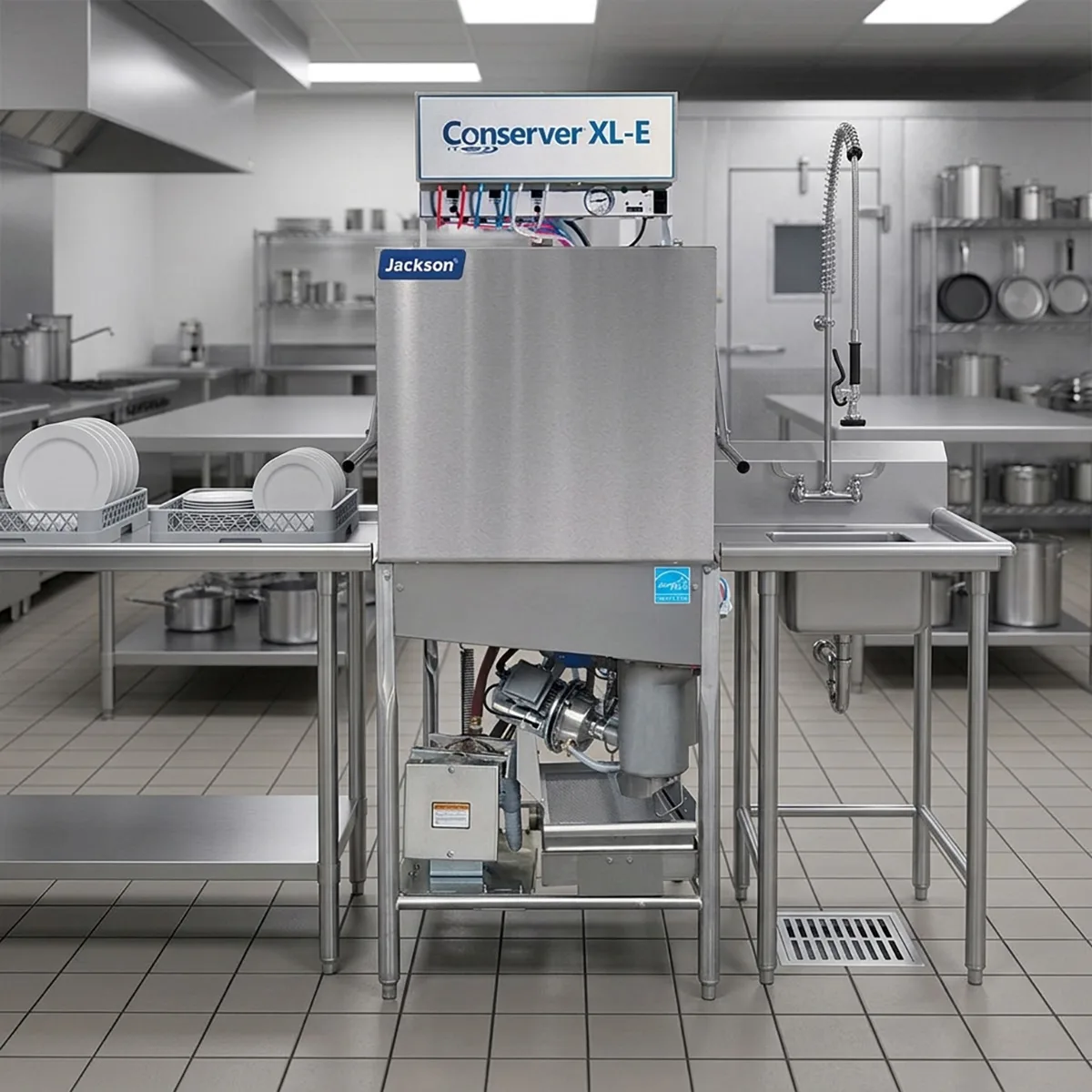 Jackson WWS CONSERVER XL-E-LTH 30" Door Type Dishwasher, 39 Racks/Hr - 40 Gal/Hr - Low Temp