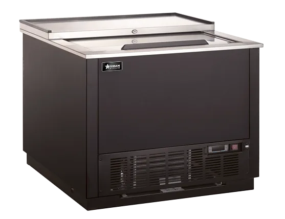 Omcan USA 50113 - 36" Glass & Plate Chiller, 8.5 cu ft, Sliding Door, 5 Shelves, 0°F-7°F, R290, 115V