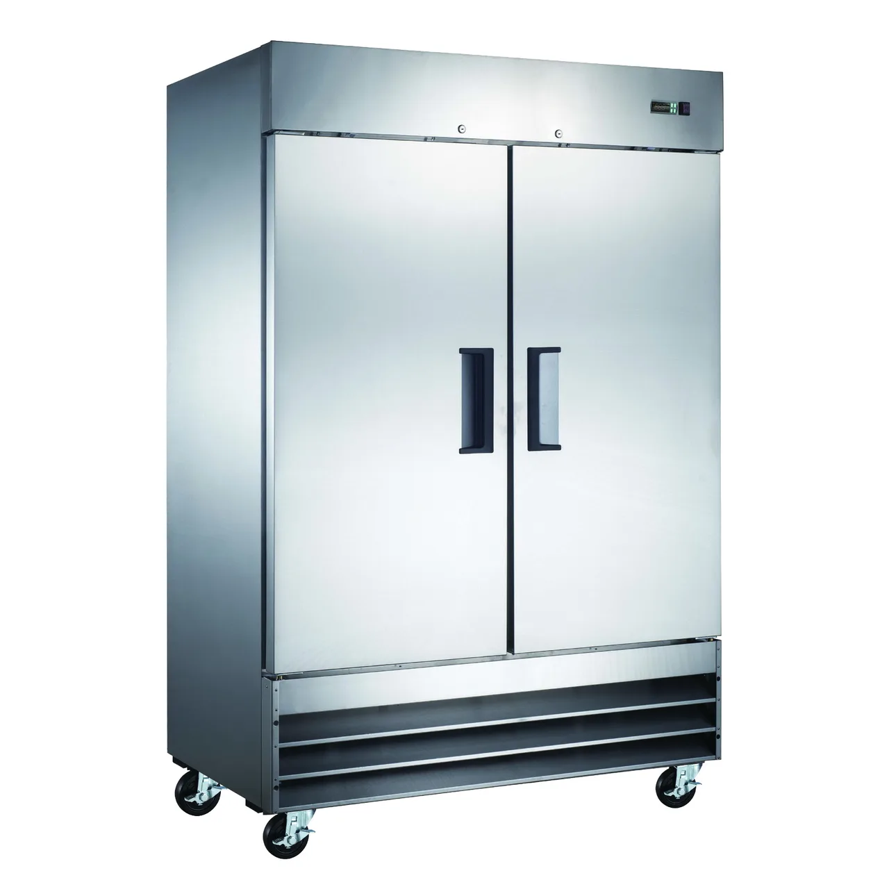 Omcan USA 50025 54" Two Section Reach-In Freezer w/ 2 Solid Doors, Bottom Mount, 47 cu. ft.