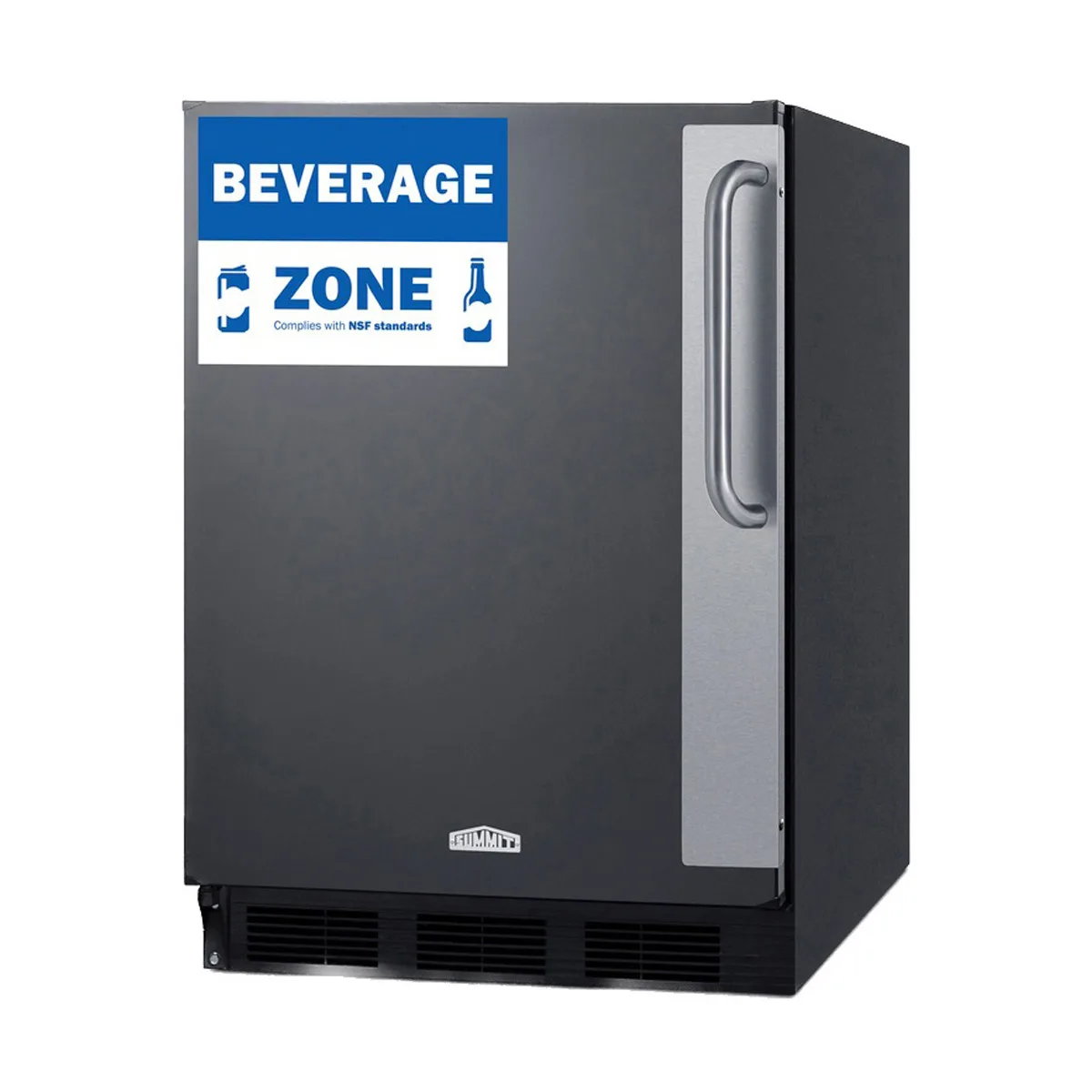 Summit FF6BK7BZLHD 24" Reach-In Refrigerator in Black, Left Hinged Door, w/ Door Storage, 5.5 cu. ft.