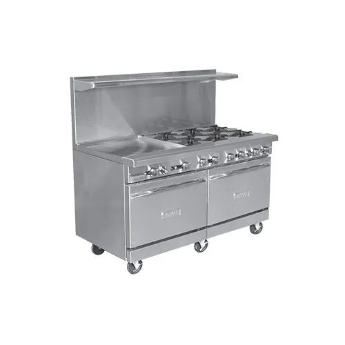 Royal Range of California RR-10-CC 60" Gas Restaurant Range w/ (10) Open Burners, (2) Convection Ovens, 360.000 BTU