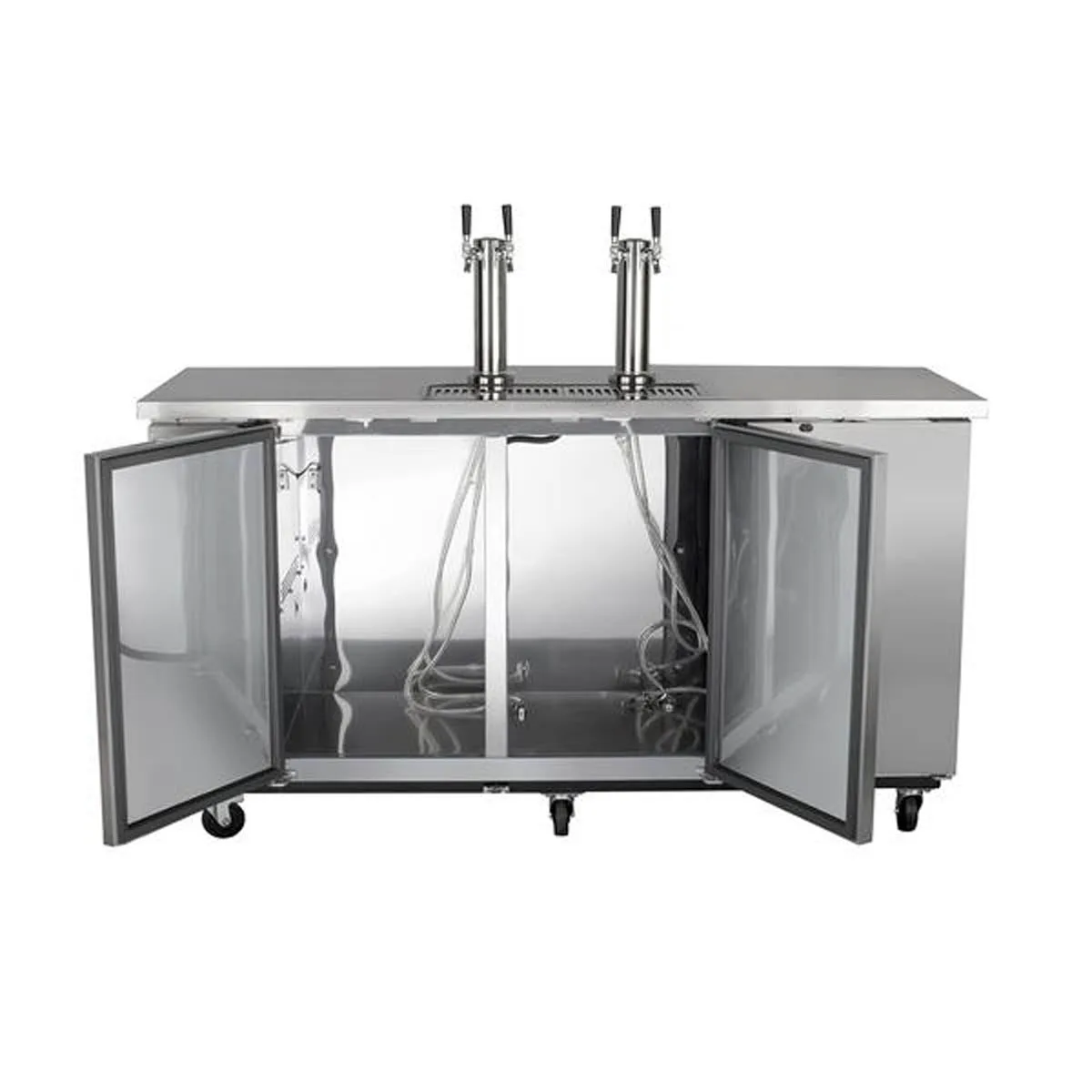 Maxx Cold MXBD72-2SHC 73" Draft Beer Cooler w/ 3 Kegs, 17.3 cu. ft., 2 Dual-Tap Towers