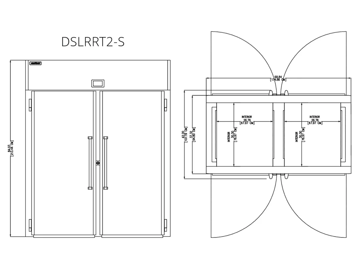 Delfield DSLRRT2-S 68" Two Solid Door Roll-Thru Refrigerator, 78.49 cu. ft.