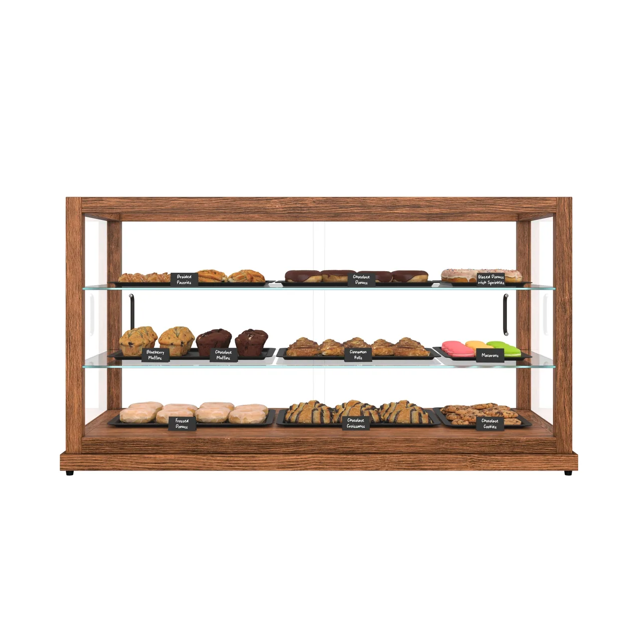 Koolmore KM-BDW-44D Bakery Display Case, 40.5"W x 15.9"D x 18.9"H, 9.0 cu ft, 3 tempered glass shelves,