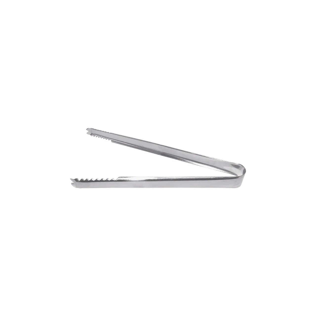 CAC China SERT-7 Utility Tongs, 7-1/4"L, Serrated, Stainless Steel, Silver, Non-Coated Handle