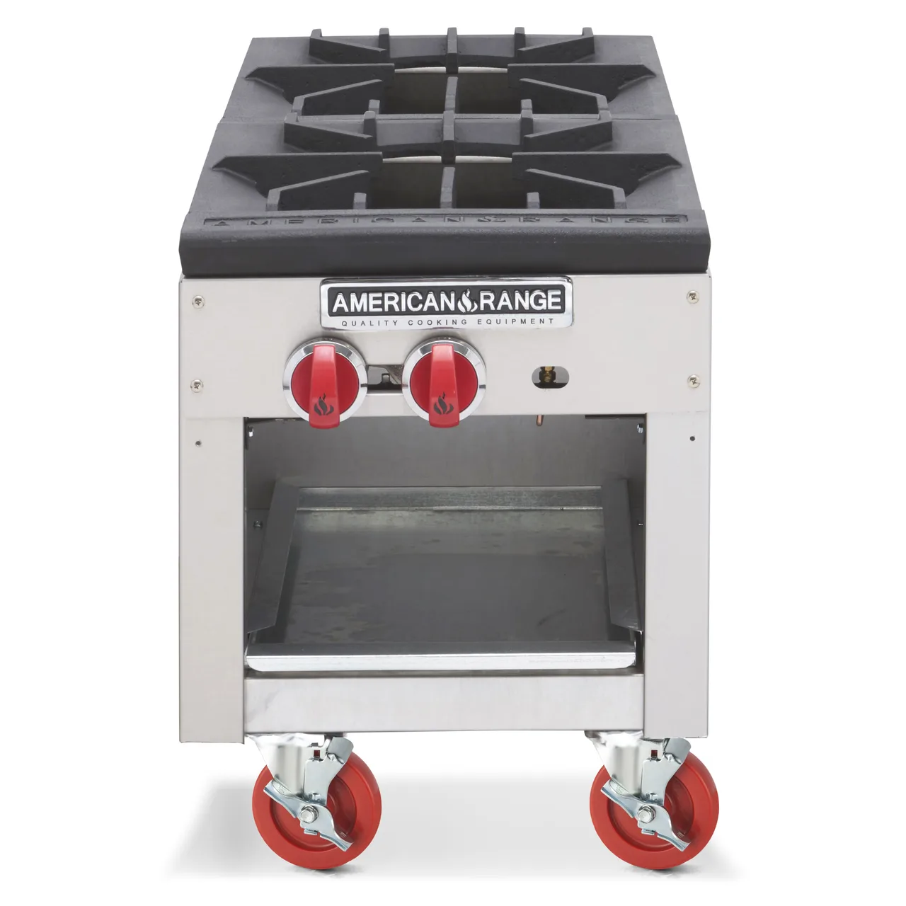 American Range ARSP-18-2 18" Gas Stock Pot Range w/ (2) Three Ring Burners, Manual Control, 180.000 BTU