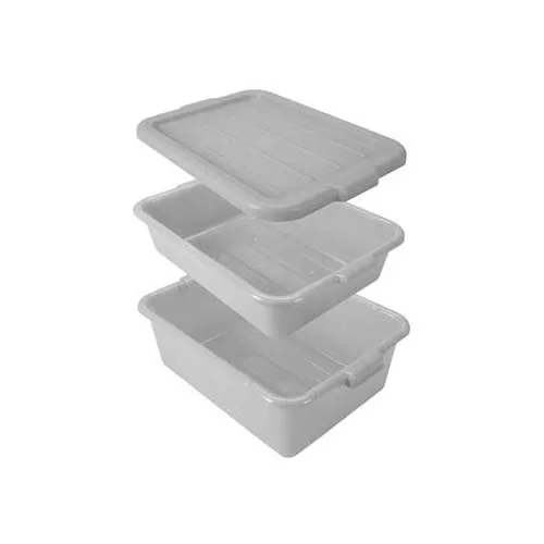 AllPoints 2801431 Storage Box With Colander & Lid, 20" x 15" x 7" Blue Polyethylene, NSF