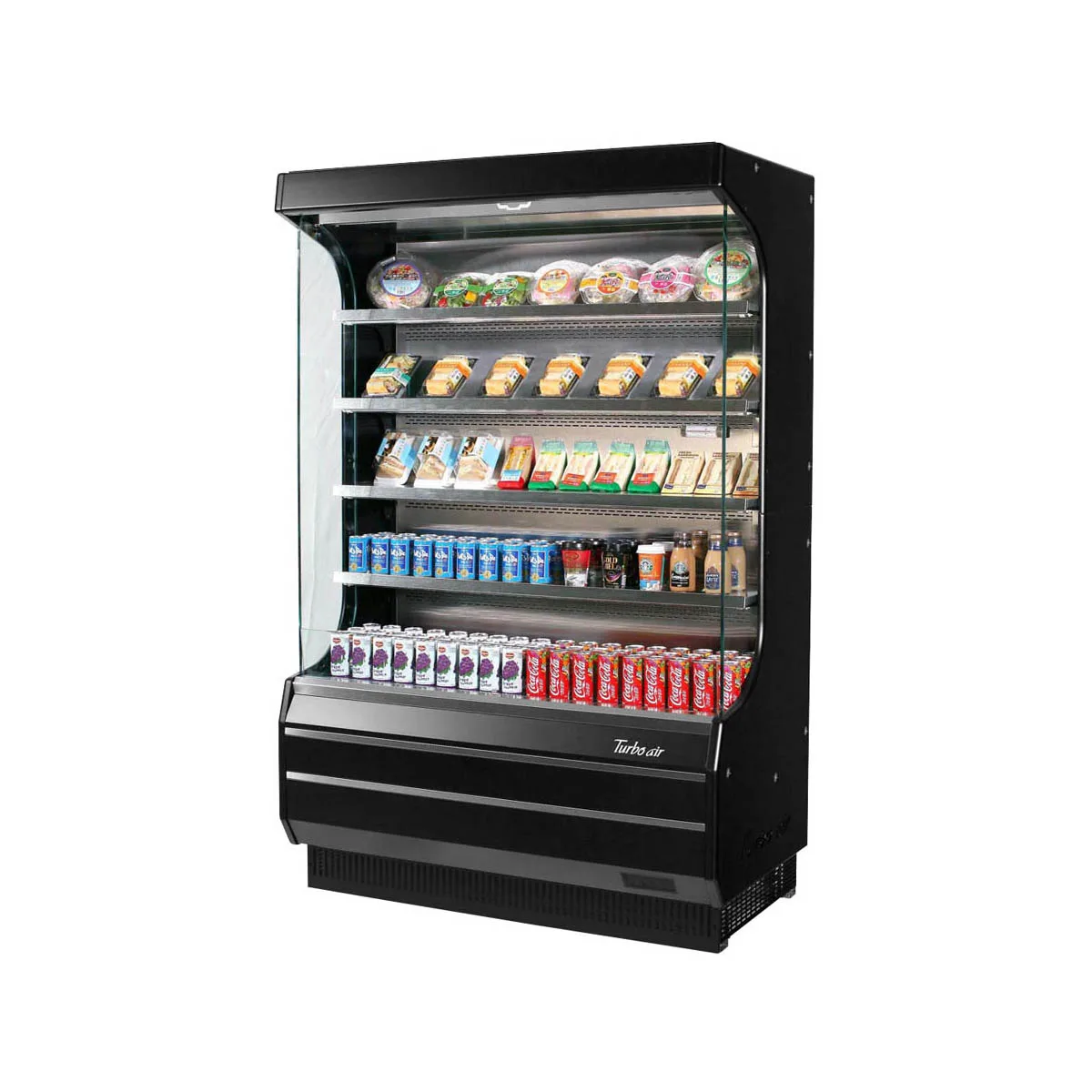 Turbo Air TOM-50W(B)-N 50" Vertical Open Air Merchandiser, Specify Exterior, Self-Contained, 4 Shelves