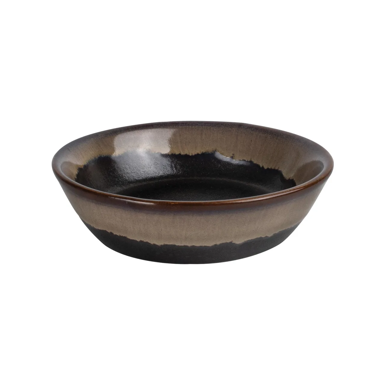 CAC China VEN-32 - Venus Fruit Dish, 4 oz (4 1/8") Black/Beige Plastic Bowl - 1 Dozen