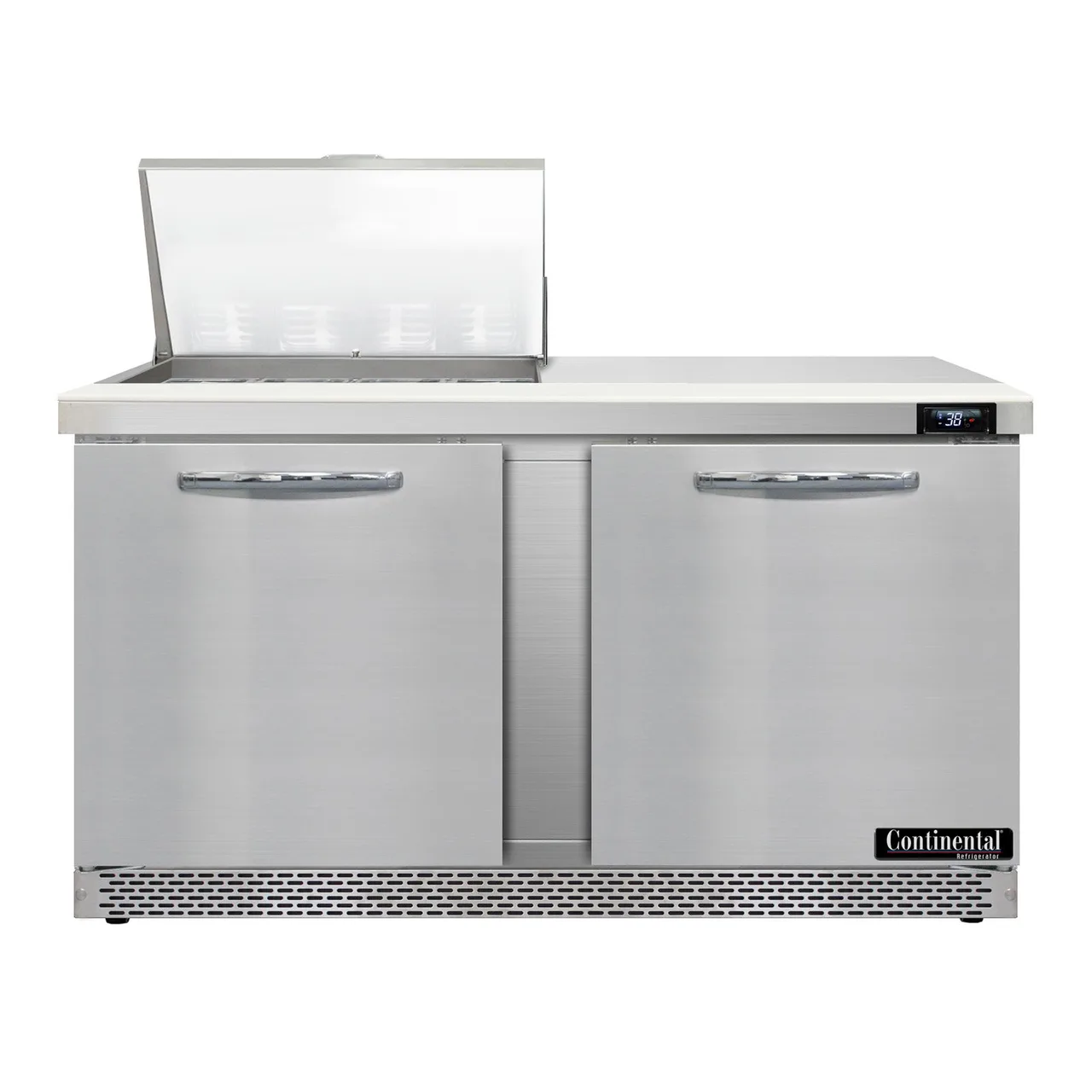 Continental Refrigerator SW60N12M-FB 60" Mega Top Sandwich Prep Table w/ 2 Doors, 12 pans