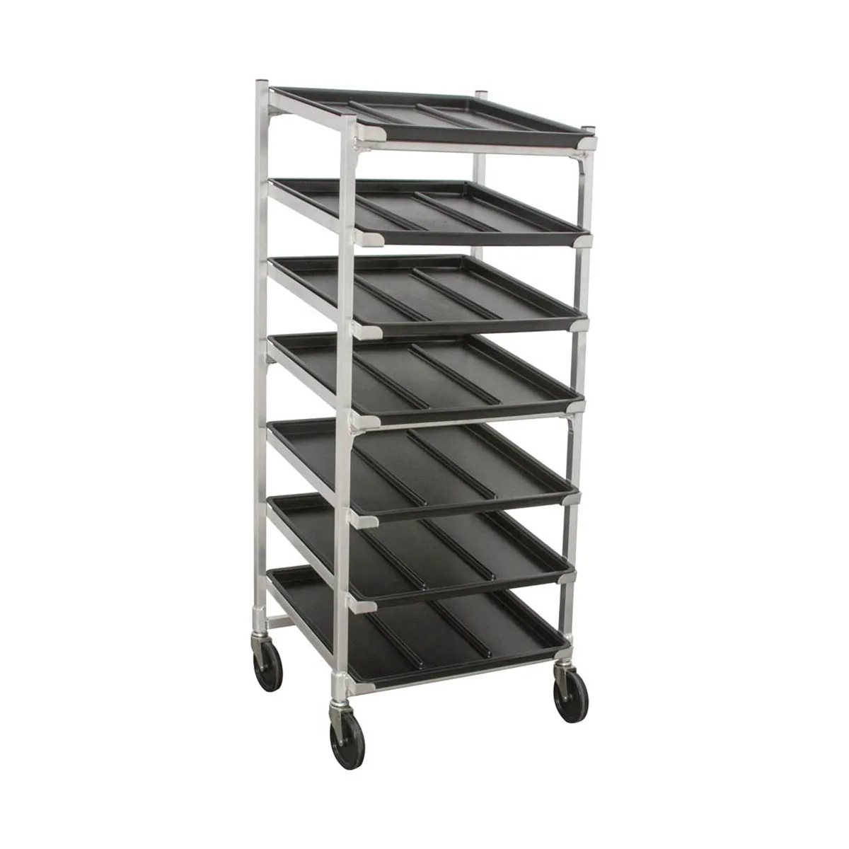DoughXpress DXDC-5 Mobile Dough Ball Storage Cart w/ 7 Tray Capacity and Tubs