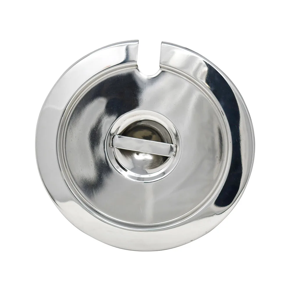 Omcan USA 44672 Steel Cover, 7‑Qt Slotted Notched with Handle, No Hinge – Fits Item #44668