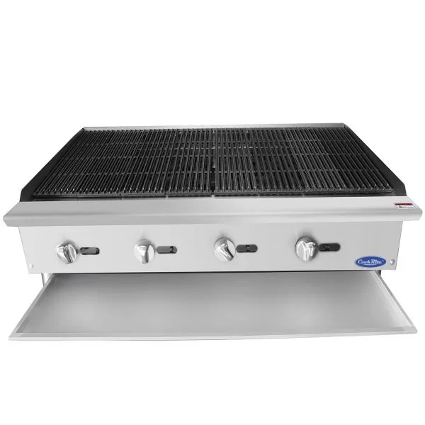 Atosa USA ATCB-48 48" Countertop Gas Charbroiler, (4) Stainless Steel Burners with Manual Controls