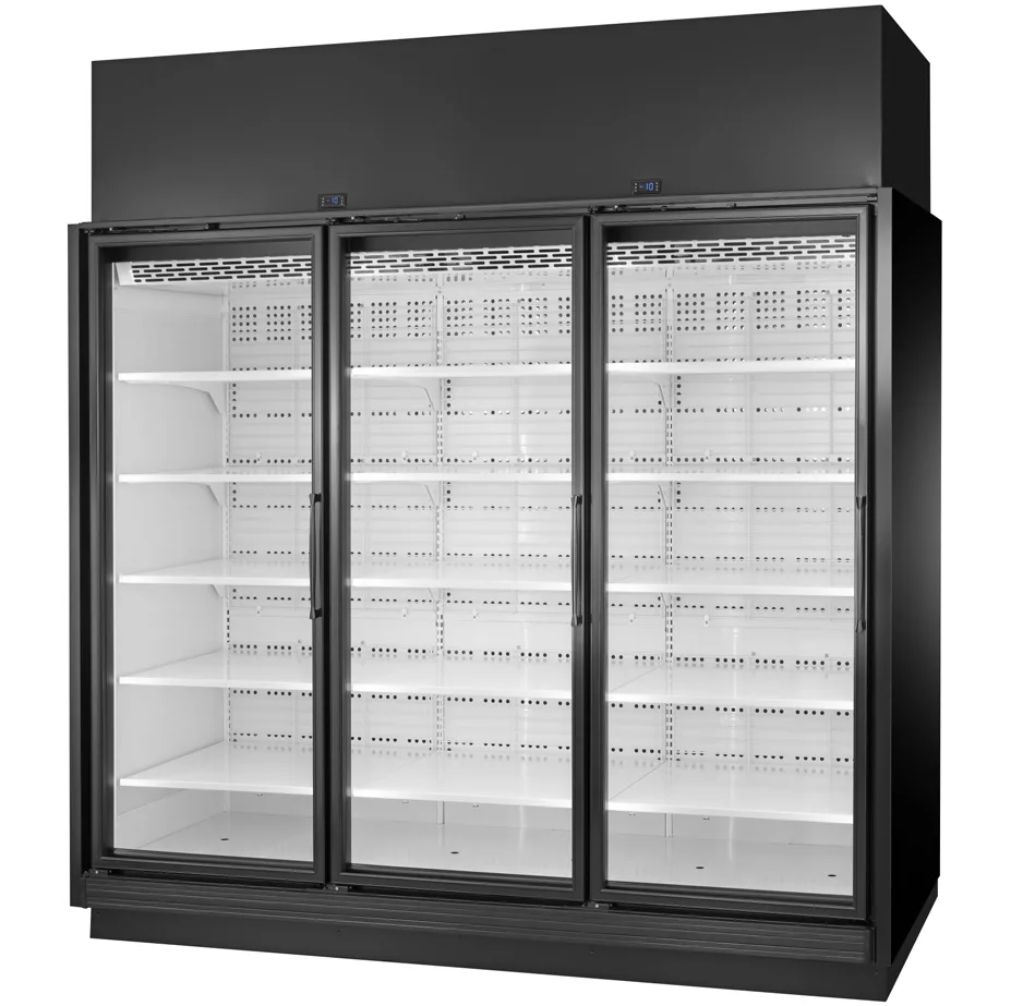 True TRM3L-NN-BLK-WHT-1BLKRRR-4 98" 3-Door Freezer Retail Merchandiser, Black Exterior, White Interior, 116.2 cu. ft.