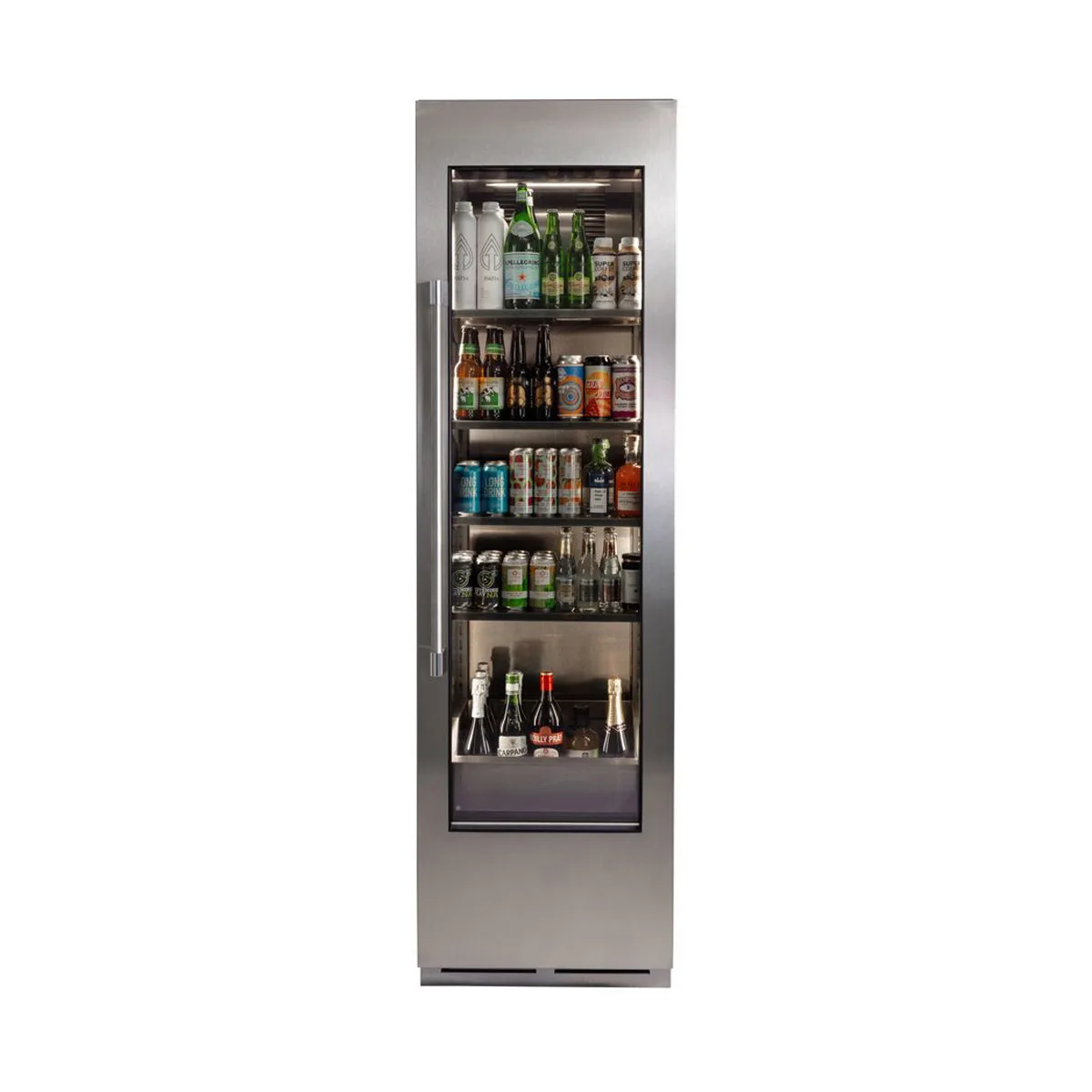 Perlick CC24B-2-4LL 12.6 cu ft Glass Door Refrigerator, Stainless Steel, 4 Shelves, LED Light, R600a
