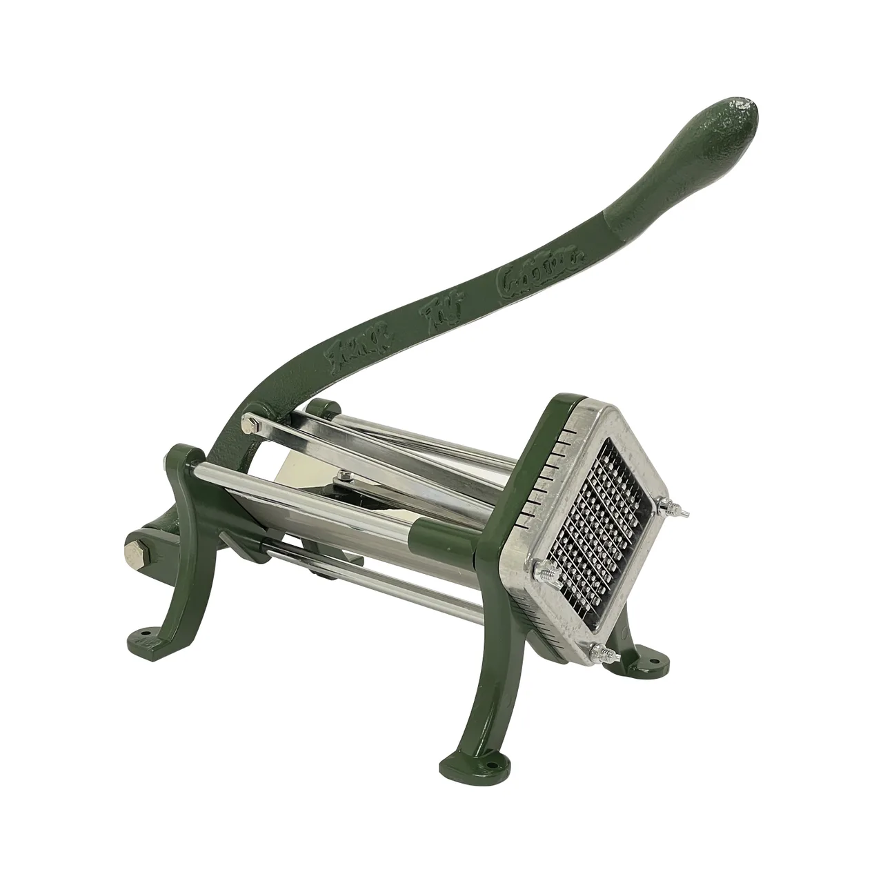 CAC China FPFC-250 1/4" Square French Fry Cutter, Cast Iron Body, Stainless Steel Blade, Ergonomic Handle, Set