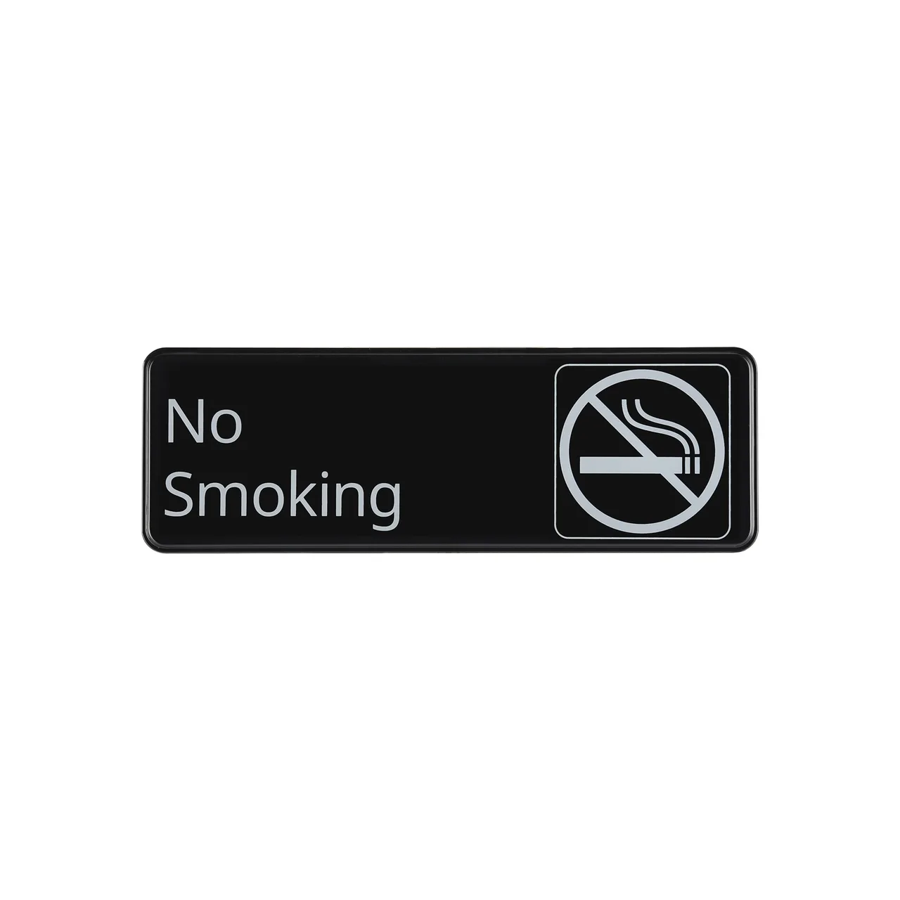 CAC China SCE3-NM17 No Smoking Compliance Sign, 9" x 3", Heavy-Duty Plastic, Black