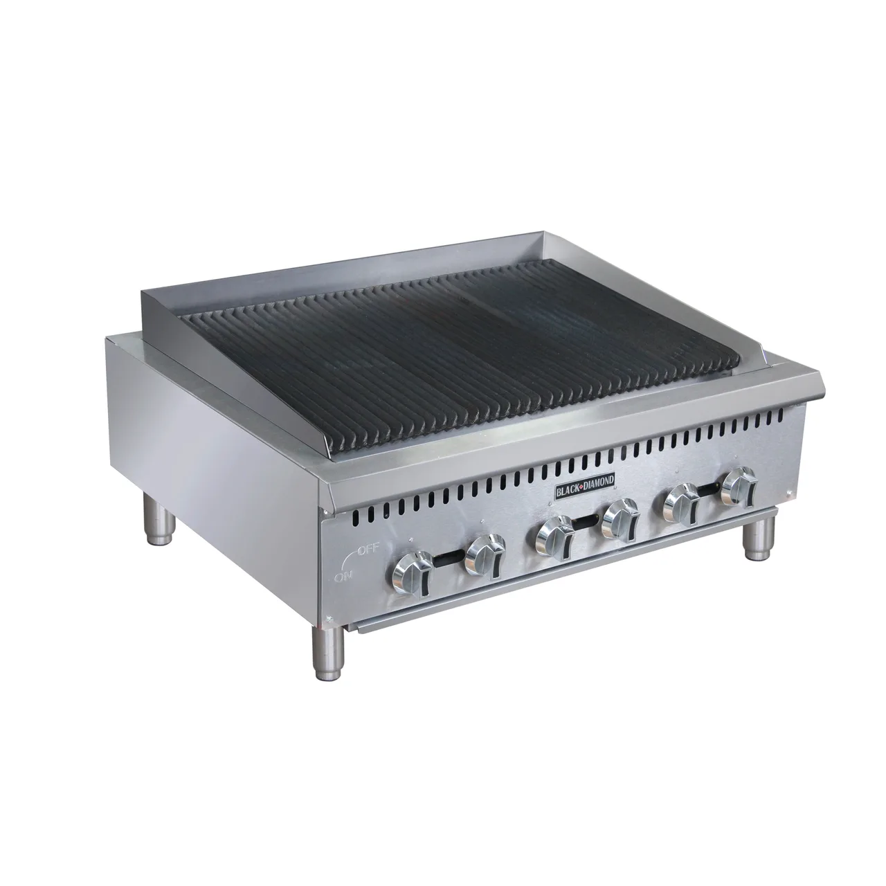 Black Diamond BDCTC-36 36" Countertop Gas Charbroiler w/ (6) Burners, 120.000 BTU