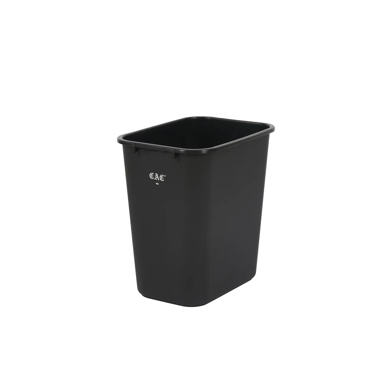 CAC China TCWB-28K - 28 Qt (7 Gal) Rectangular Trash Can, Black Plastic, 15" Length, No Lid