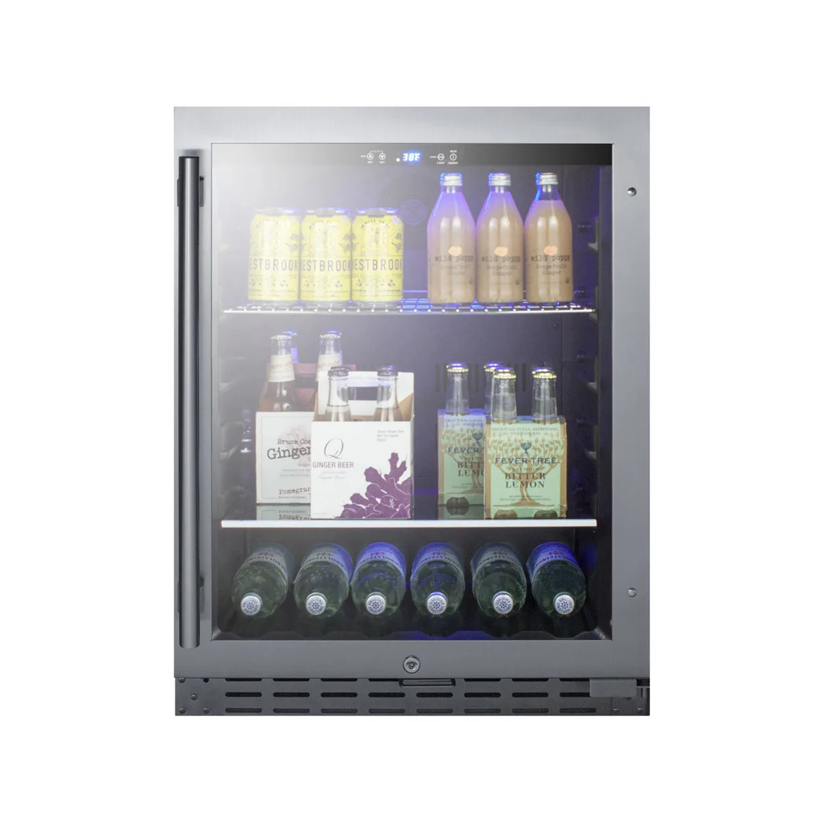 Summit ALBV2466 23-1/2" Countertop Beverage Merchandiser Refrigerator in Black, 4.2 cu. ft.