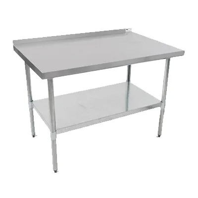 John Boos UFBLS4824-X 48" Open Base Work Table with Undershelf, Upturn / Available in Effingham