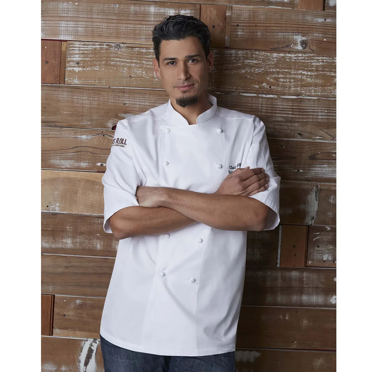 Chef Works ECSS-WHT-52 Capri Chef Coat, Short Sleeve, White, Size 52, 100% Cotton
