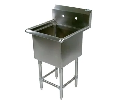 John Boos 1PB184 23" One Compartment Sink, 18"W x 18"L Bowl Without Drainboards