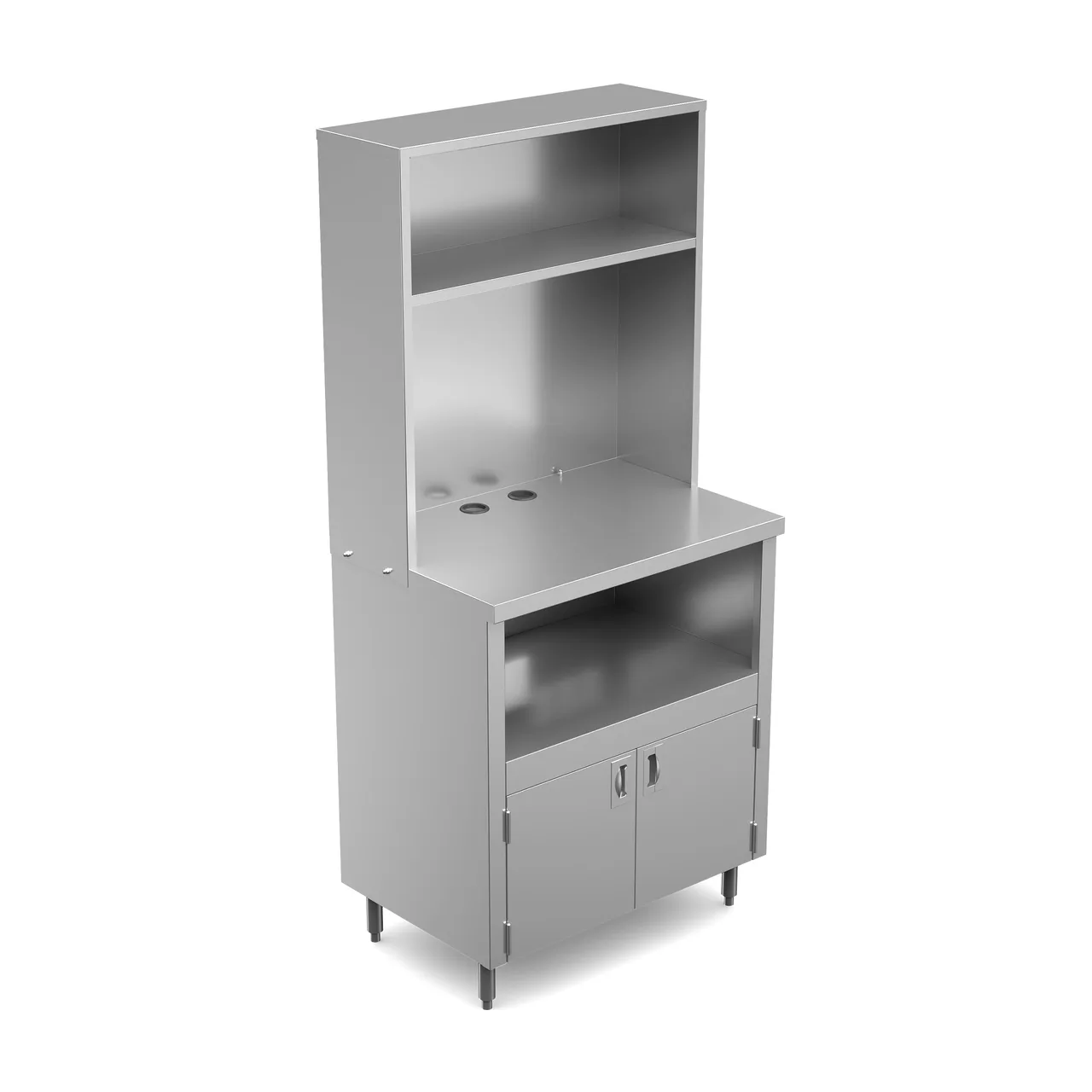Winholt WLFD-WRKSTN-2 36" Multi-use Work Station with Cabinet Base Hinged Doors & Overhead Shelf
