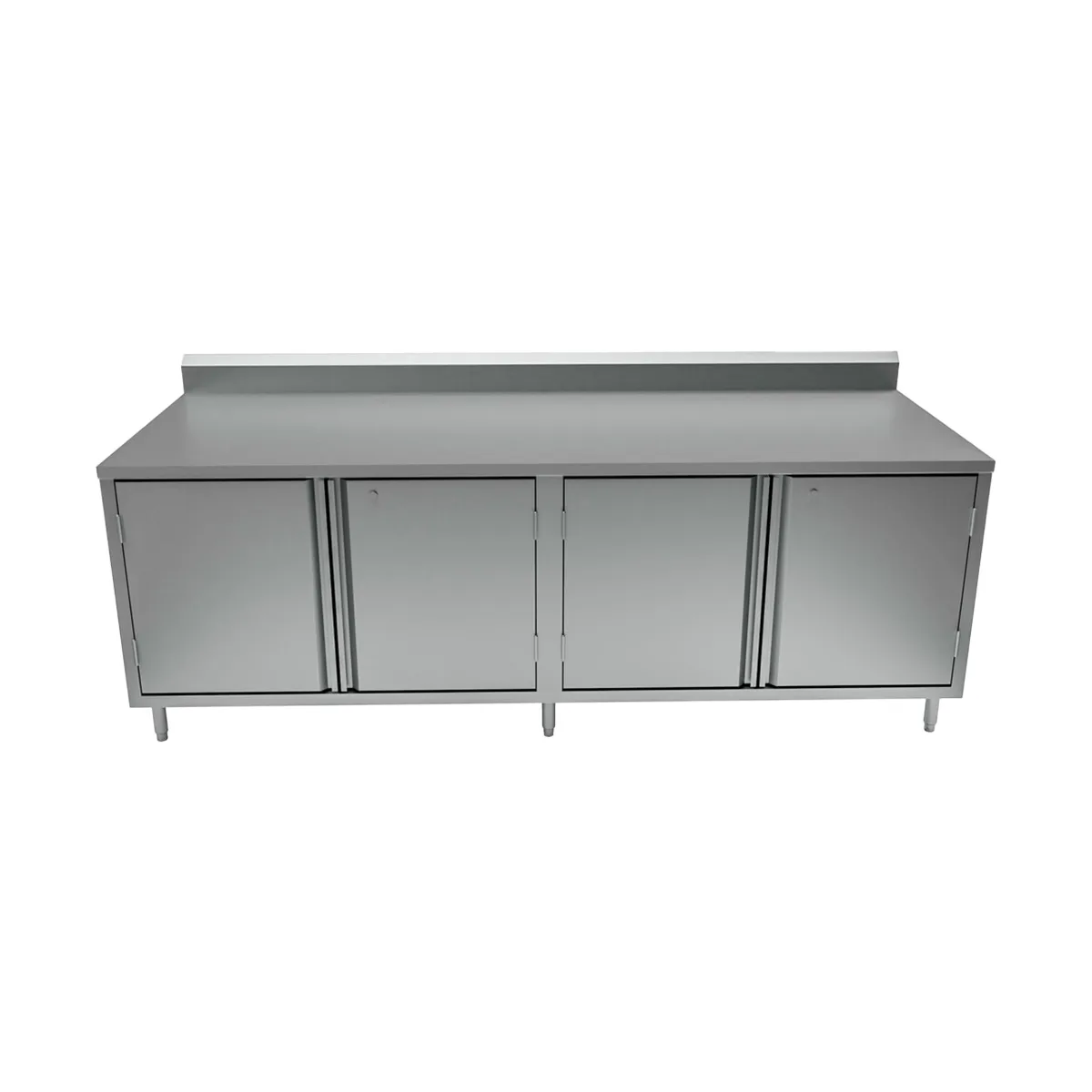 BK Resources CSTR5-36120HL 120" Chef Table, Cabinet Base with 4 Hinged Doors & Locks