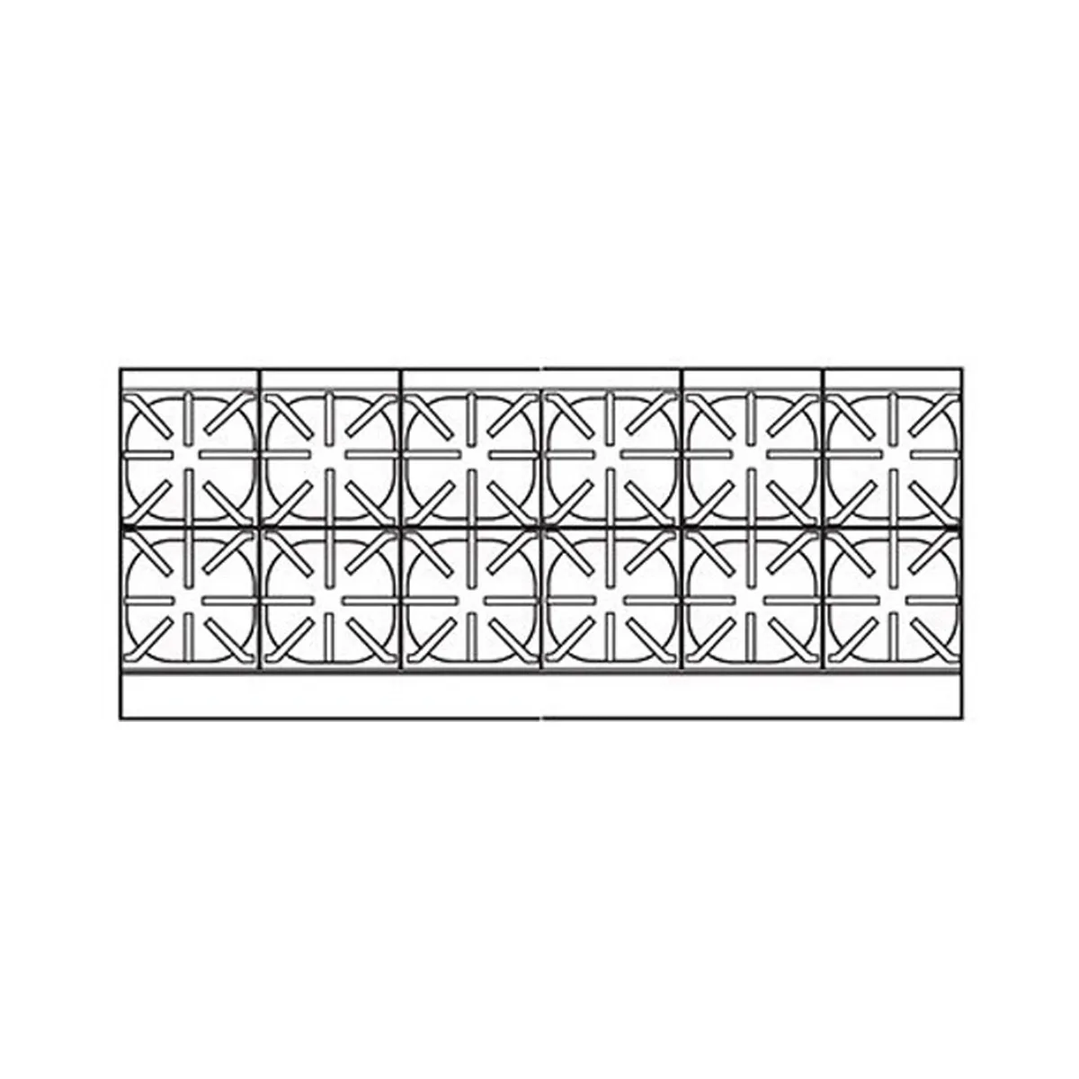 Comstock-Castle FHP72 72" Countertop Gas Hotplate with (12) Burners, Manual Controls, 288.000 BTU