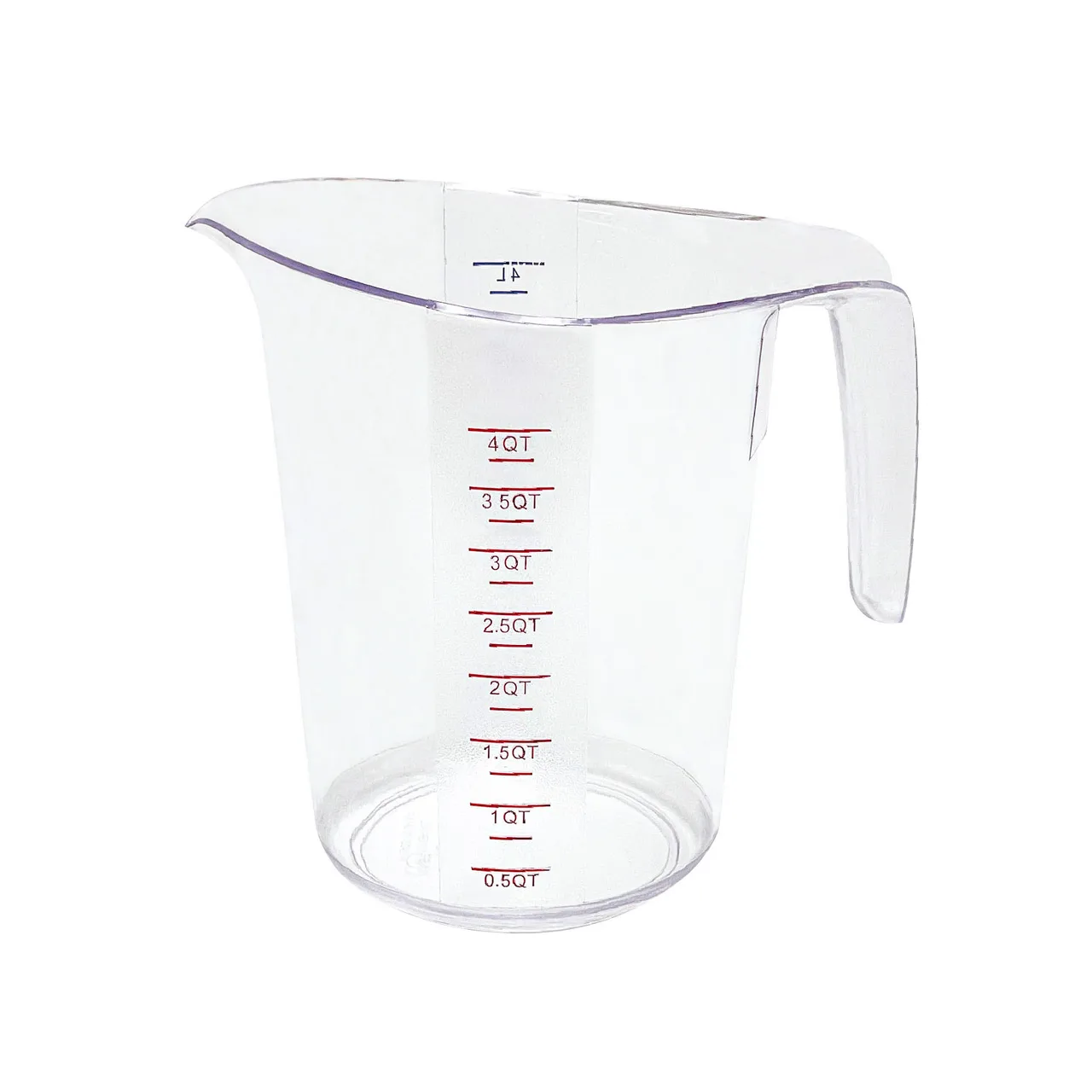CAC China MCBK-400 Measuring Cup, 4 Qt./4000 mL, Polycarbonate, Dual Color Graduation, Molded Handle