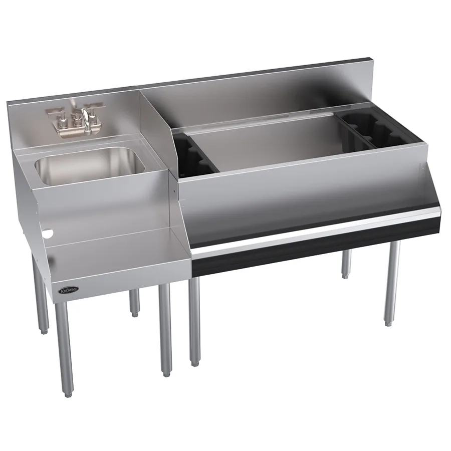 Krowne KR24-W54R-10 54" Blender Station Underbar Ice Bin/Cocktail Station w/ 10 Circuit - 110 lbs / Right