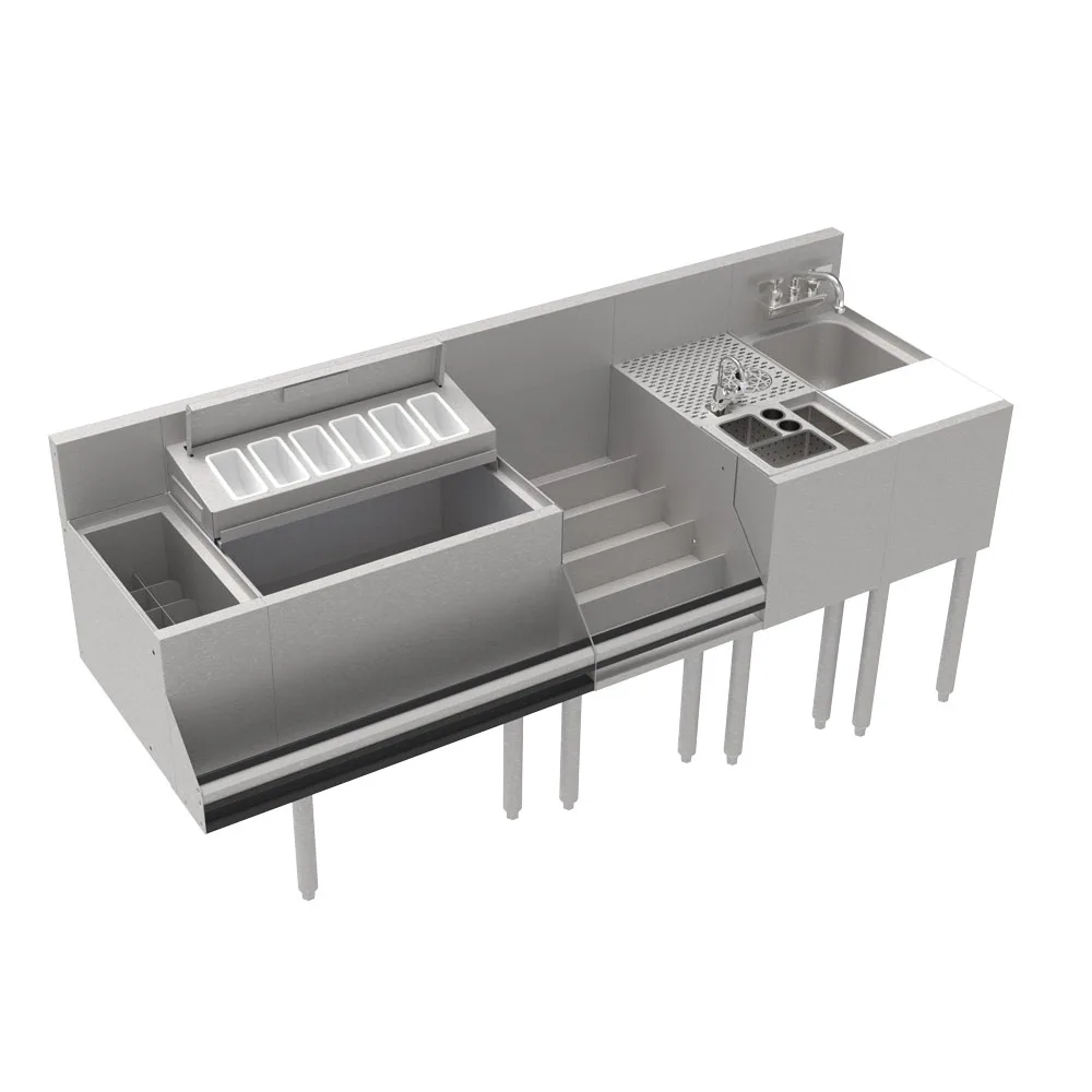 Krowne KR24-MT72 72" Sink Combo Underbar Ice Bin/Cocktail Station - Left