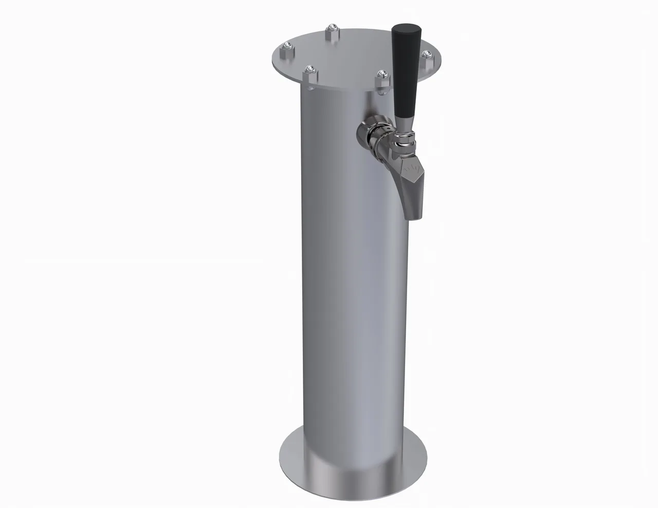 Krowne KF-1S Draft Beer Tower, 17" High Countertop, Stainless Steel, 1-Column, 1-3 Tap