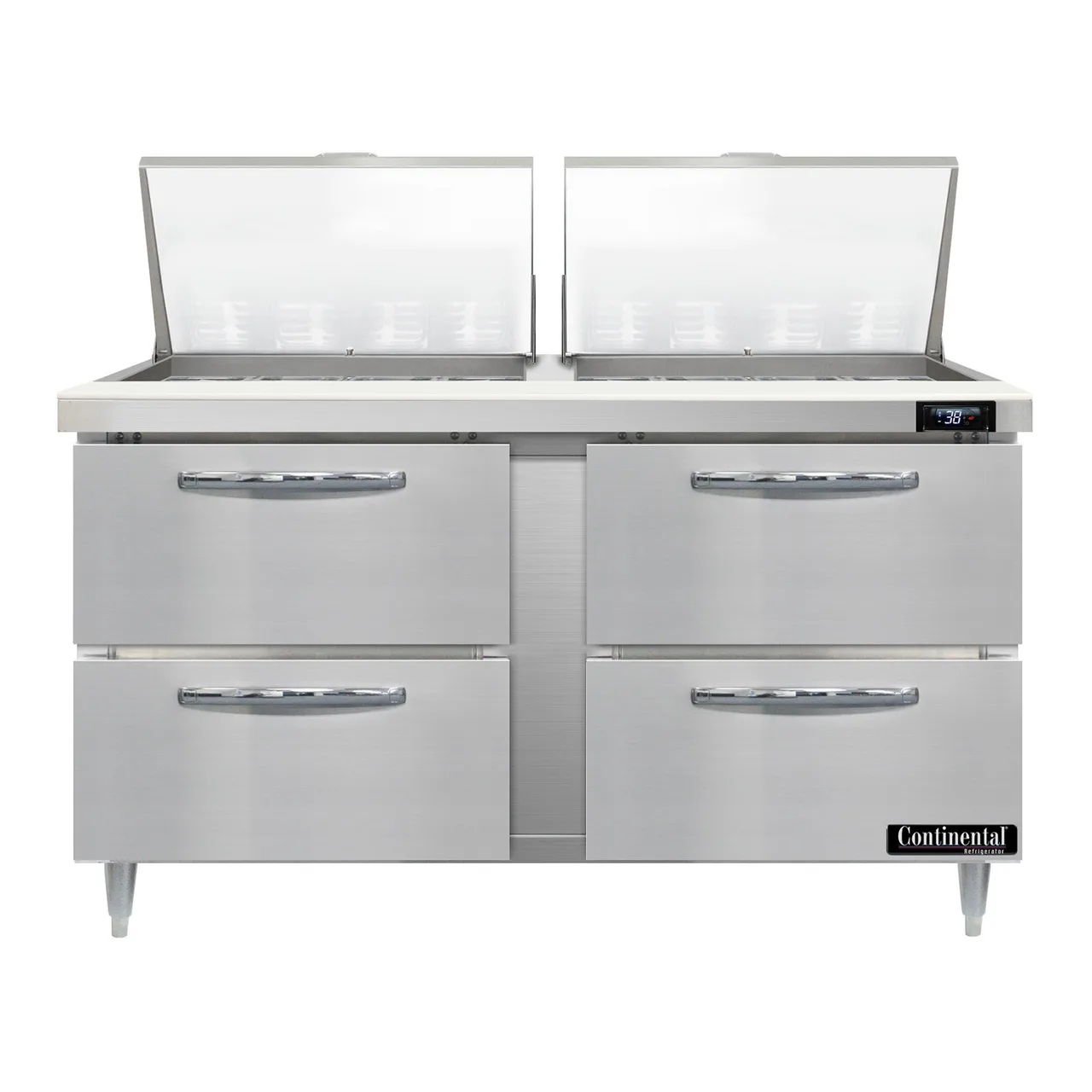 Continental Refrigerator D60N24M-D 60" Mega Top Sandwich Prep Table w/ 4 Drawers, 24 pans