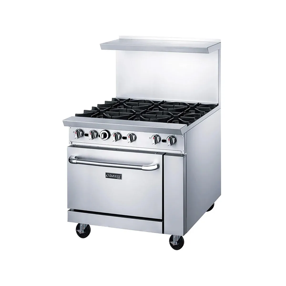 Dukers Appliance Co DCR36-6B 36" Gas Restaurant Range w/ (6) Open Burners, (1) Standard Oven, 233.000 BTU
