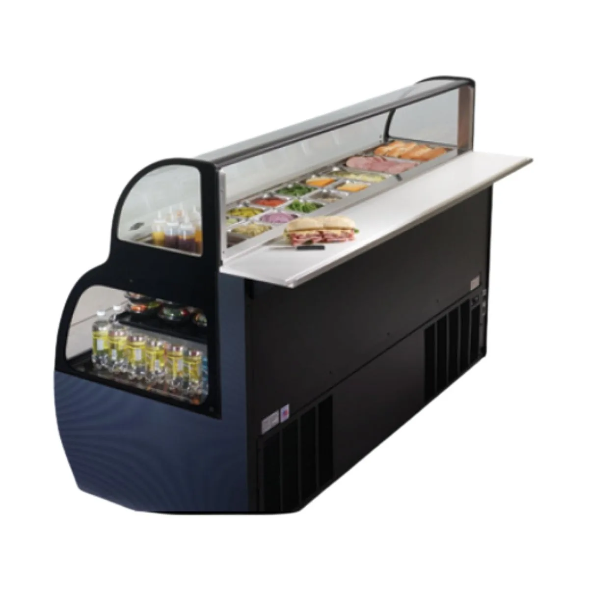Federal Industries SSRSP5952 59" Sandwich / Salad Prep Refrigerator Over Refrigerated Merchandiser