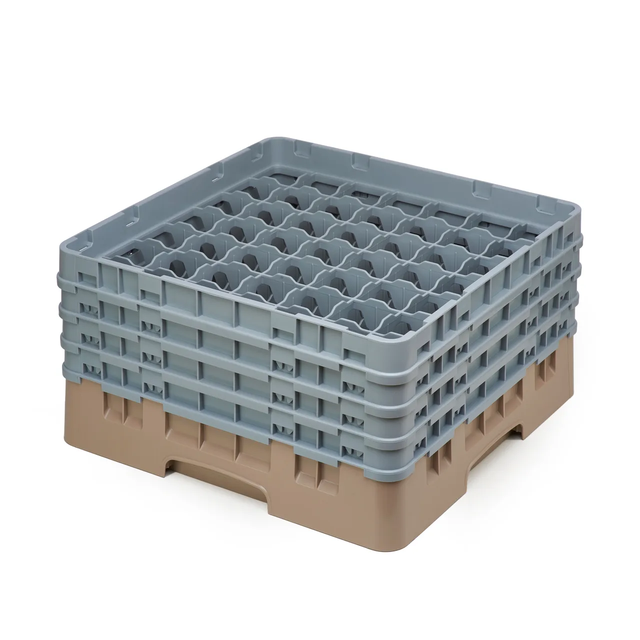 Cambro 49S800184 Camrack Glass Rack, Full Size, Beige, 19-3/4 x 19-3/4 x 10-1/2, 49 Compartments, 2-7/16 Max Dia, 8-1/2 Max Height, HACCP Compliant, NSF