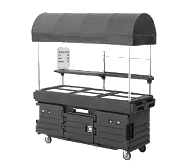 Cambro KVC856C519 CamKiosk Kentucky Green Vending Cart w/ 6 Pan Wells and Canopy
