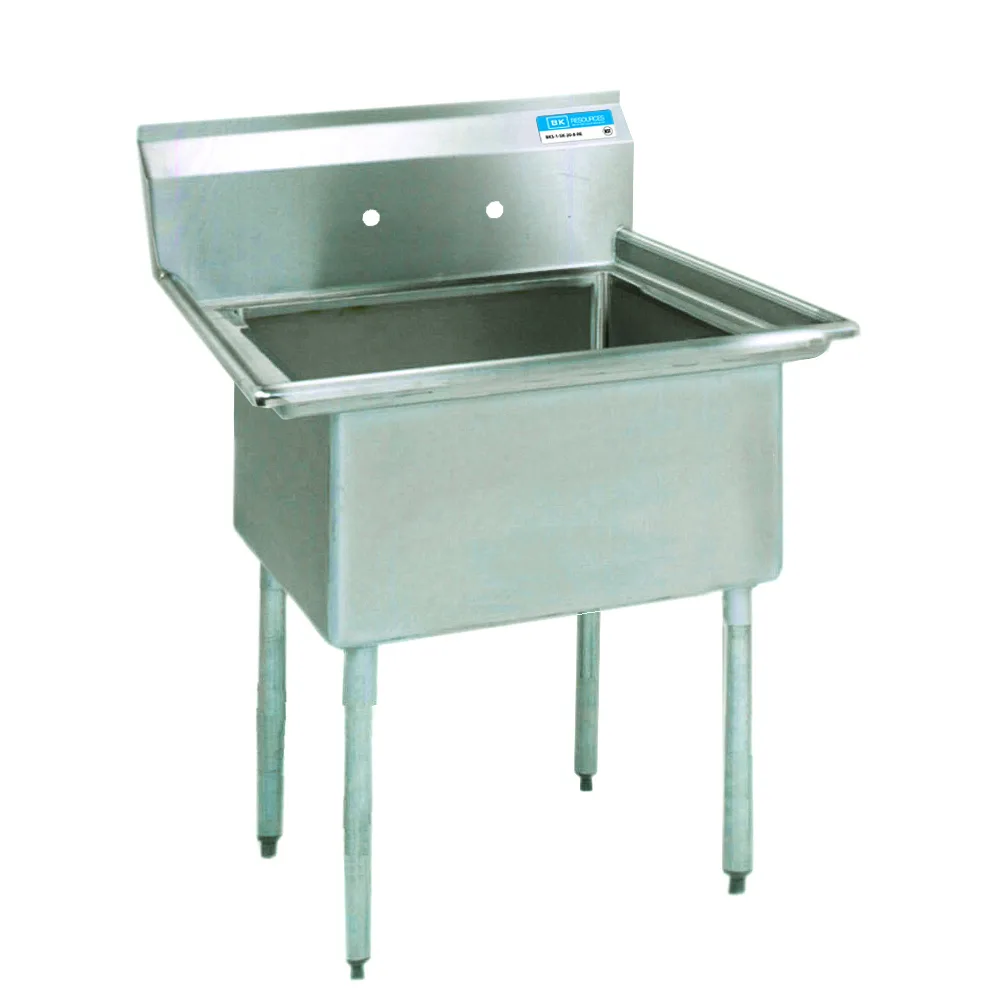 BK Resources BKS-1-15-14 One Compartment Sink, 20"W X 20-13/16"D X 43-3/4"H