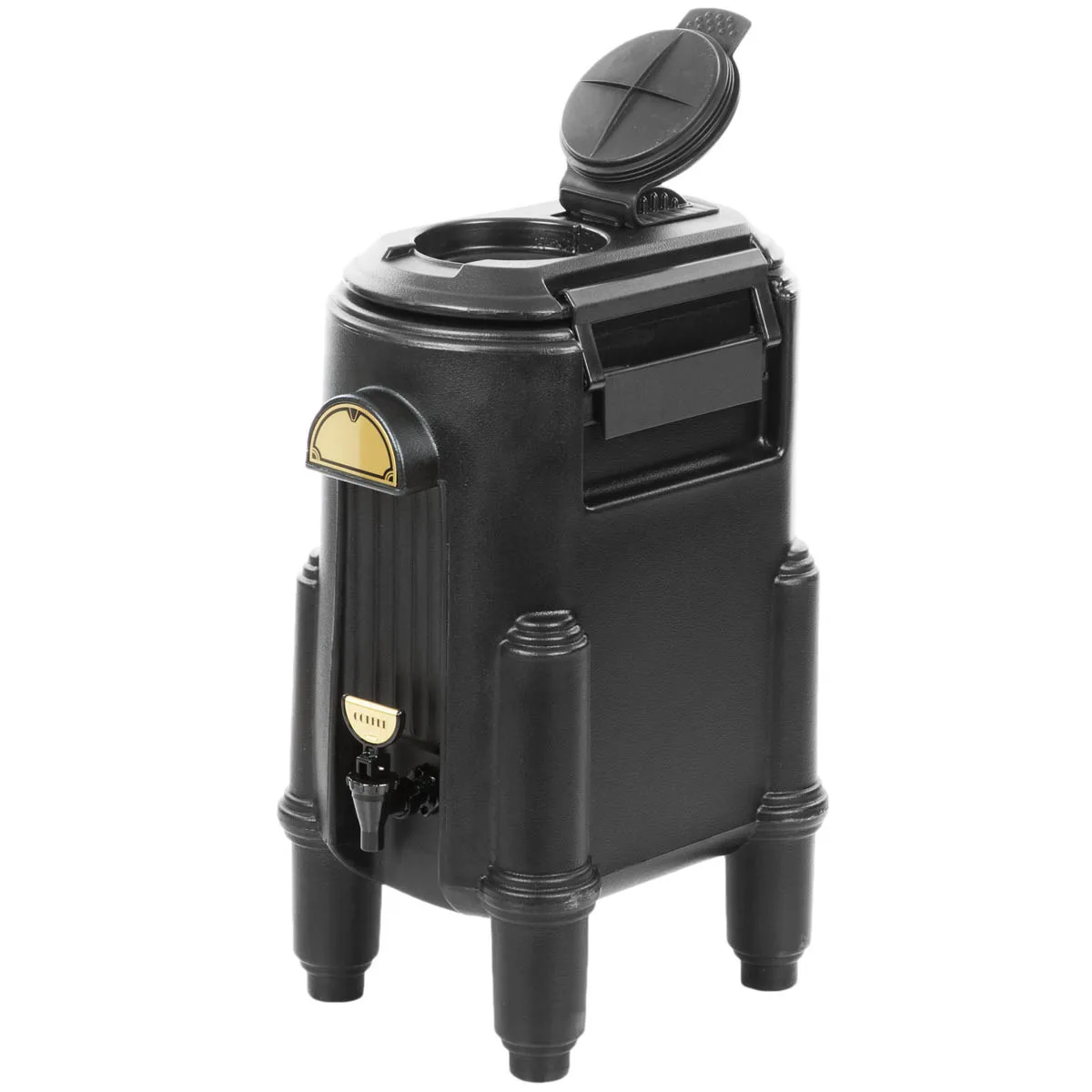 Cambro CSR5110 Camserver 5‑Gallon Beverage Dispenser, Black, 13.25"W x 18.25"D x 28"H, Hot/Cold
