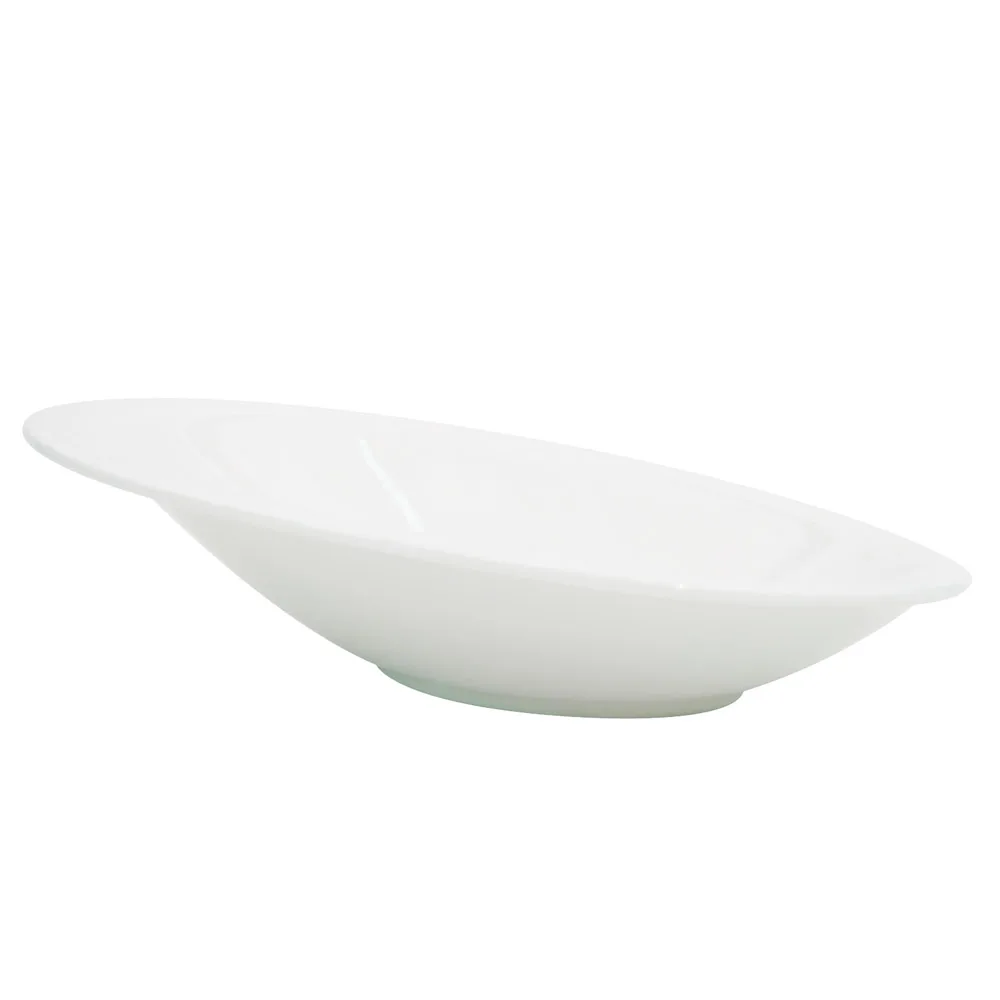 CAC China COL-28 Oval Porcelain Bowl, 26 oz (13" x 9"), Dishwasher Oven Microwave Safe - 1 Dozen
