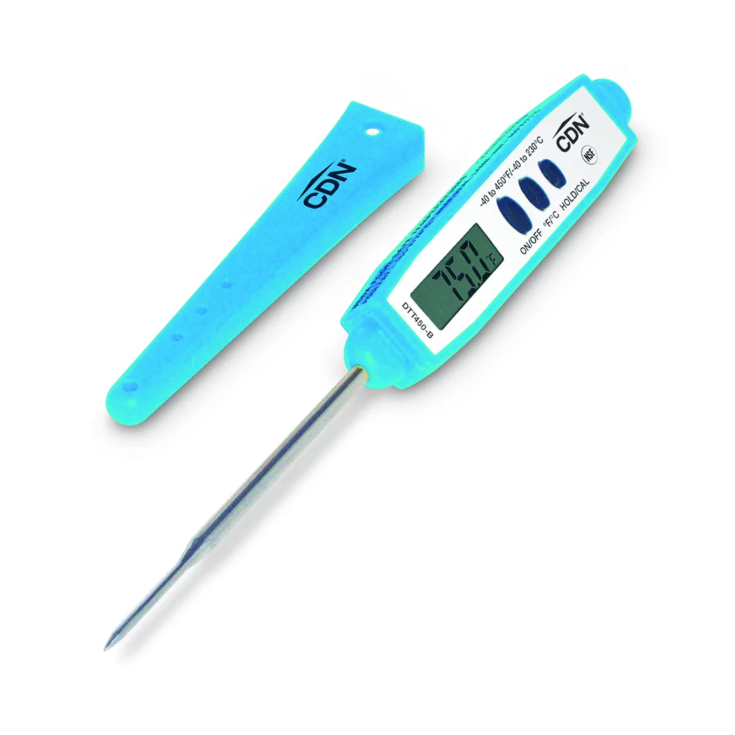 CDN Measurement Tools DTT450-B Thermometer, -40 to +450°F, 6‑sec Response, Waterproof Blue 2‑4" Stem
