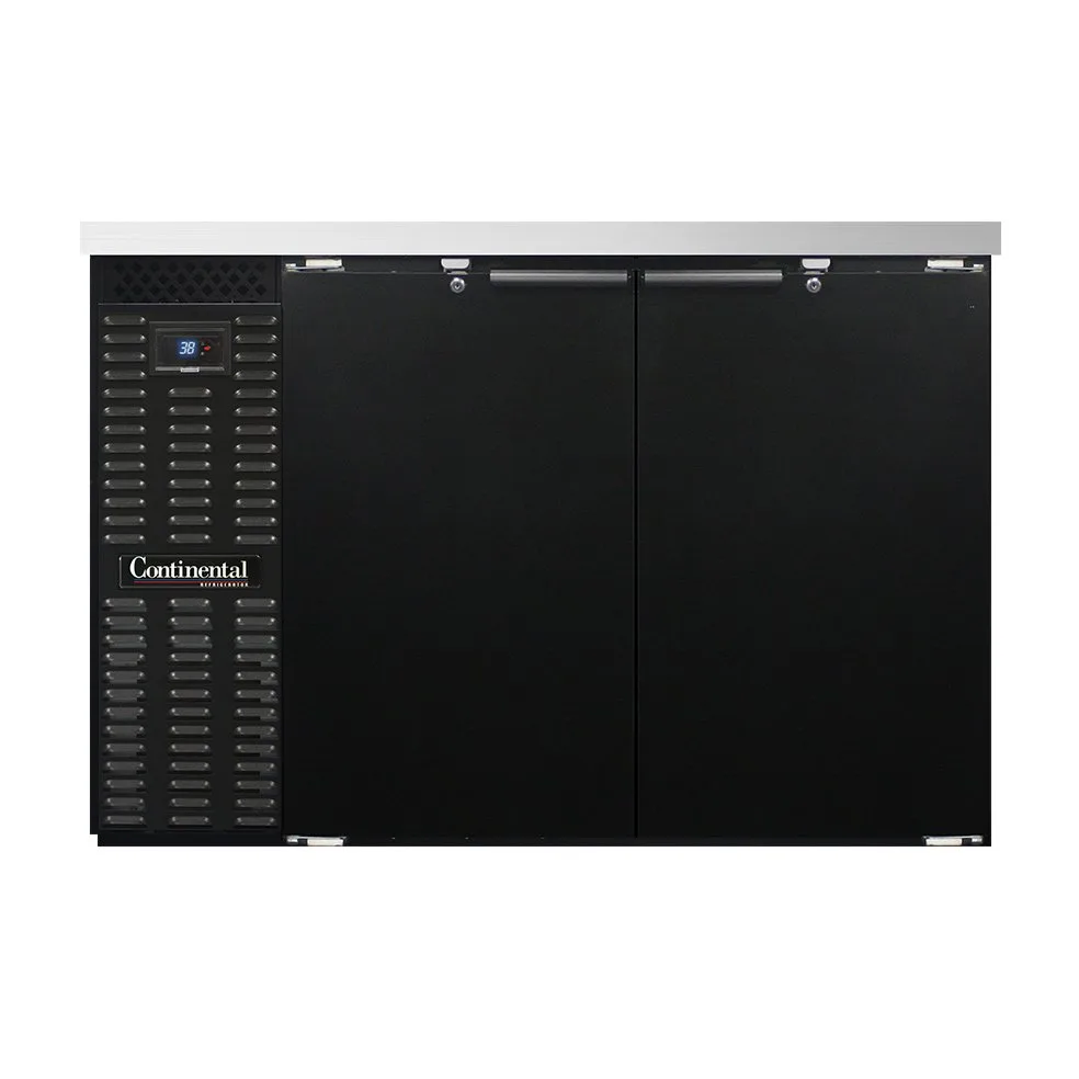 Continental Refrigerator BB50SN Refrigerated Back Bar Cooler w/ 2 Solid Doors, 13.0 Cu Ft, 50"